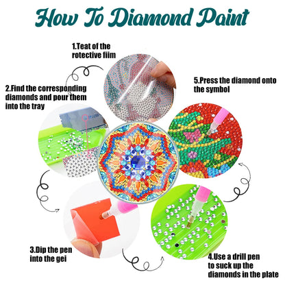 DIY Waterproof Case Classic Mandala B Gift Decor Set - Diamond Coasters