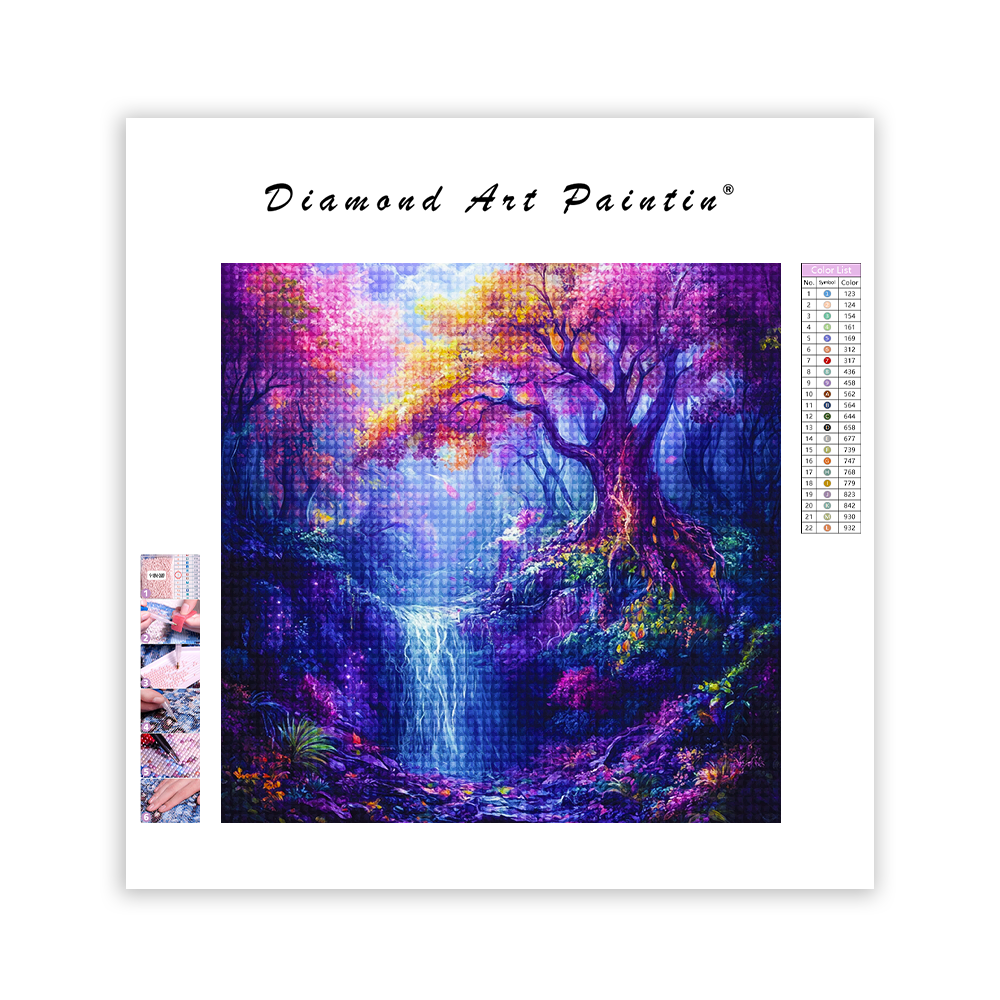 Glowing Trees Vibrant - Diamond Painting