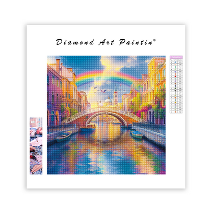 Vibrant City River - Diamond Painting