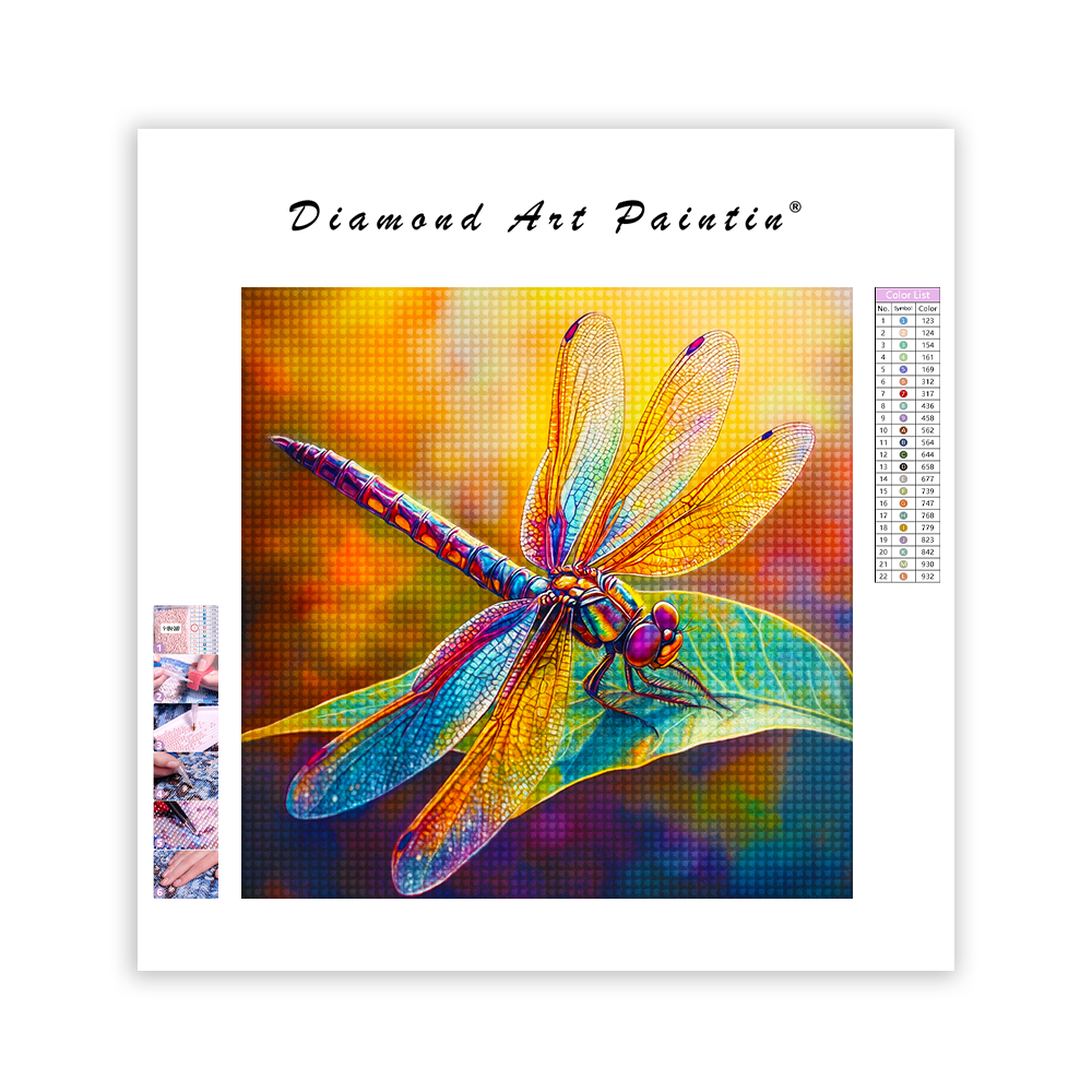 Colorful Dragonfly - Diamond Painting