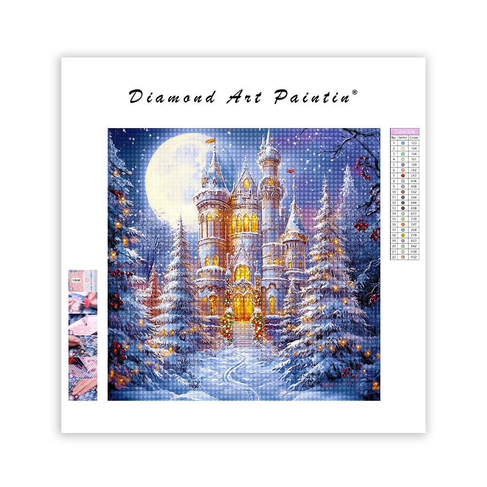 Snow Covered Castle - Diamond Painting