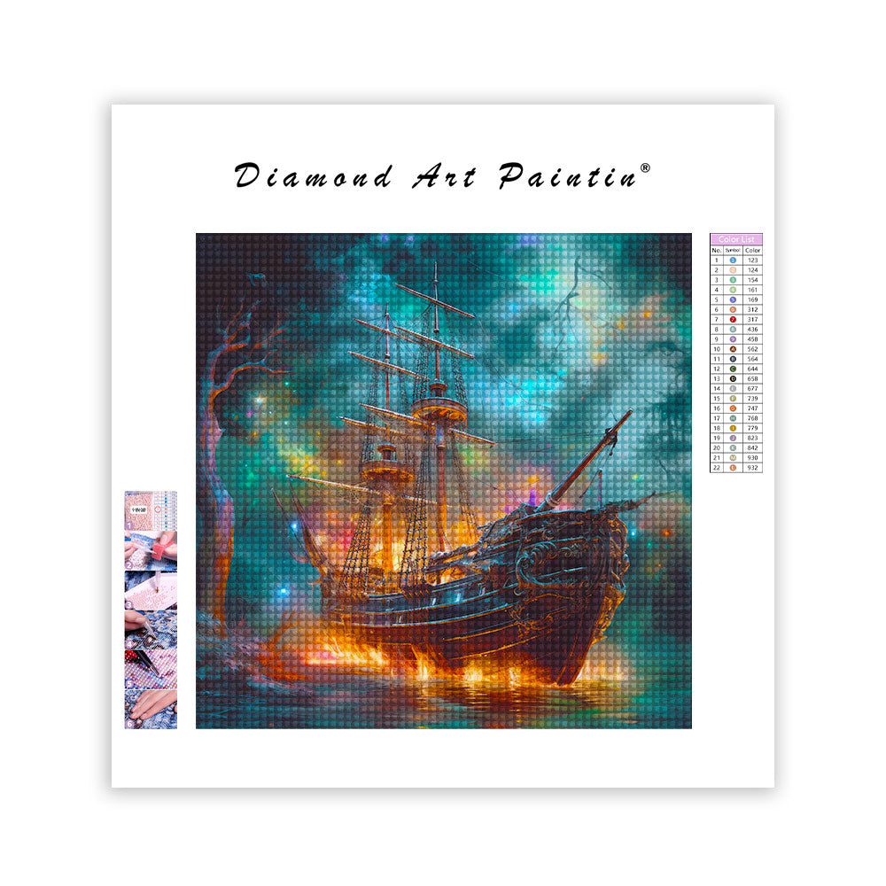 Ghostly Pirate Ship - Diamond Painting