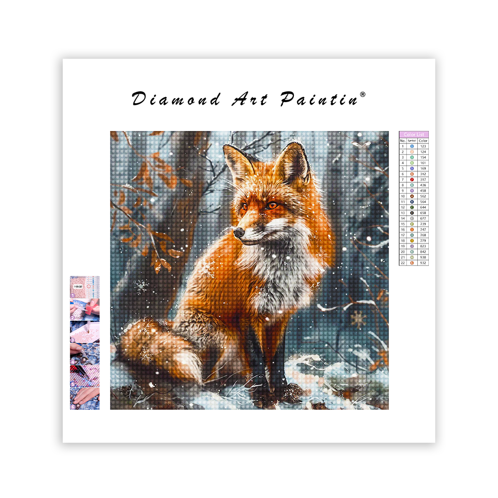 Fox In A Snowy Forest - Diamond Painting