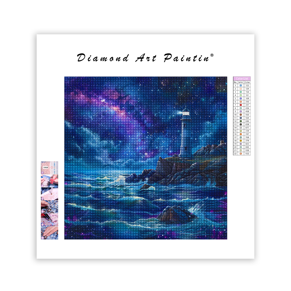 Lighthouse At Night - Diamond Painting