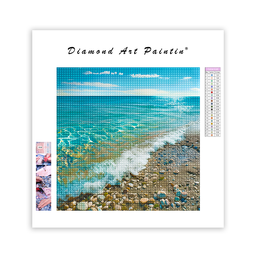 Beach With Bright Water - Diamond Painting