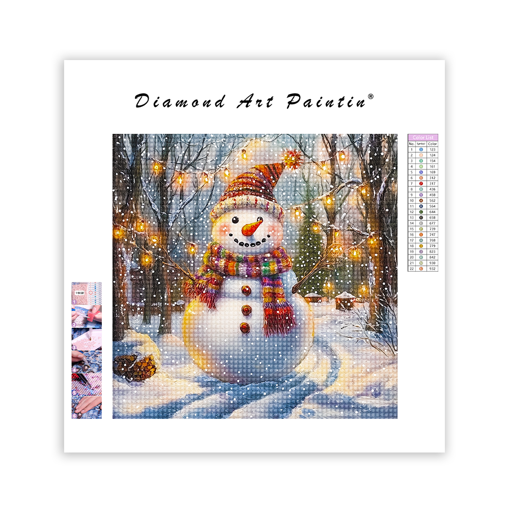 Cheerful Snowman - Diamond Painting