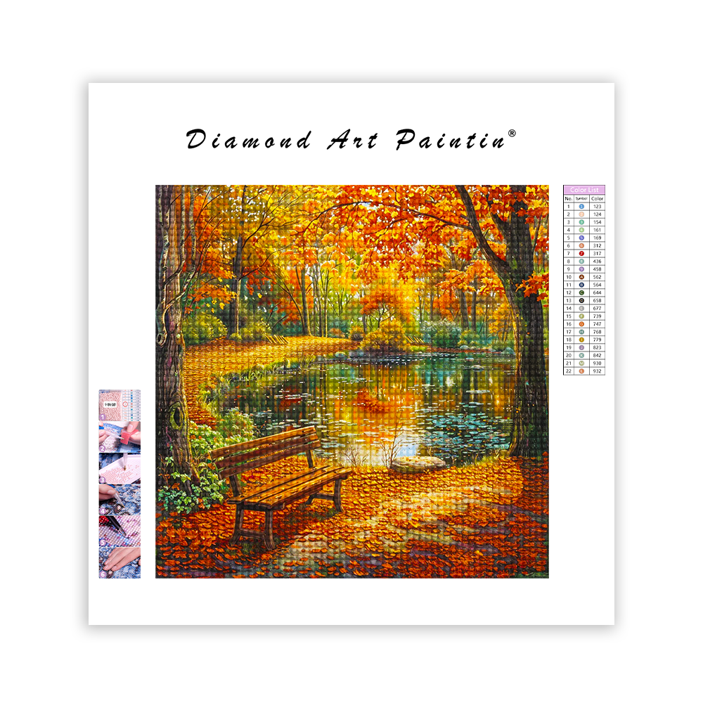 Fallen Leaves Pond - Diamond Painting