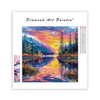 Lake At Sunset - Diamond Painting