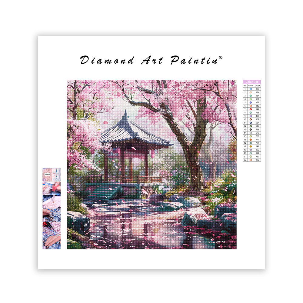 Cherry Blossom Garden-Diamond Painting