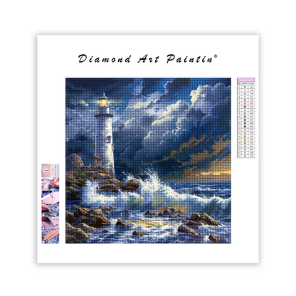 Lighthouse In The Waves - Diamond Painting