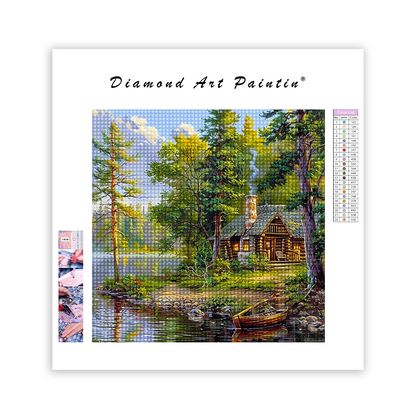 Tranquil Forest Cabin - Diamond Painting