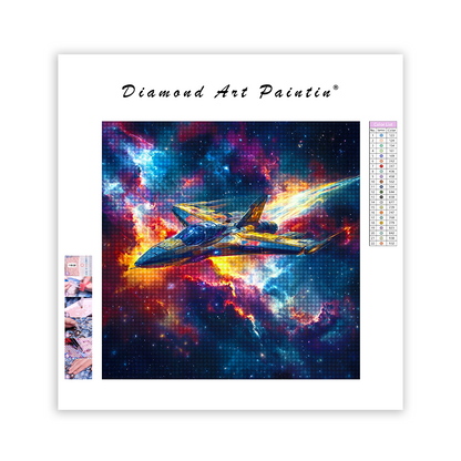 Futuristic Spaceship Flying - Diamond Painting