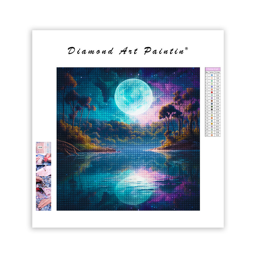 Dream Moon Lake-Diamond Painting