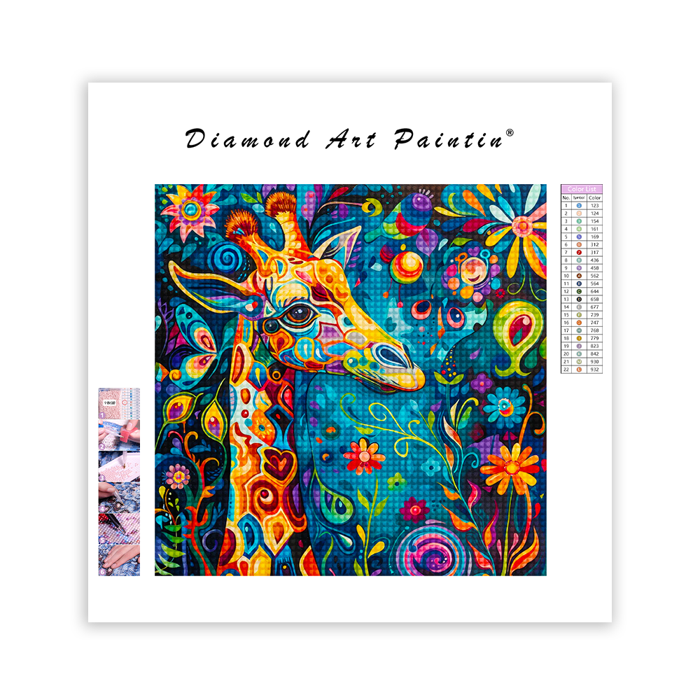 Abstract Giraffe - Diamond Painting