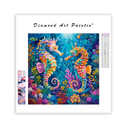 Colored Seahorse - Diamond Painting