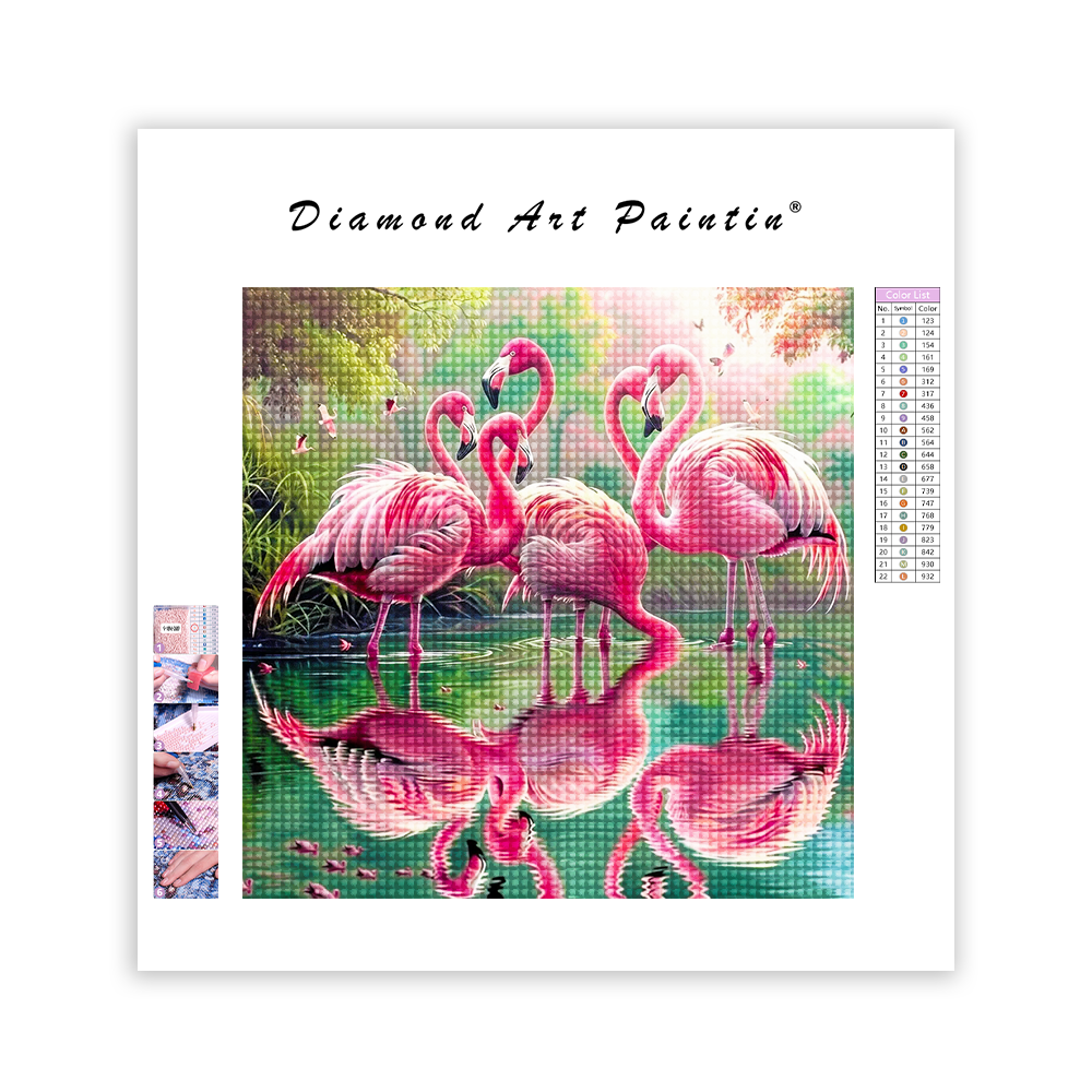 Flamingo Flock - Diamond Painting