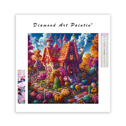 Whimsical Candy House - Diamond Painting