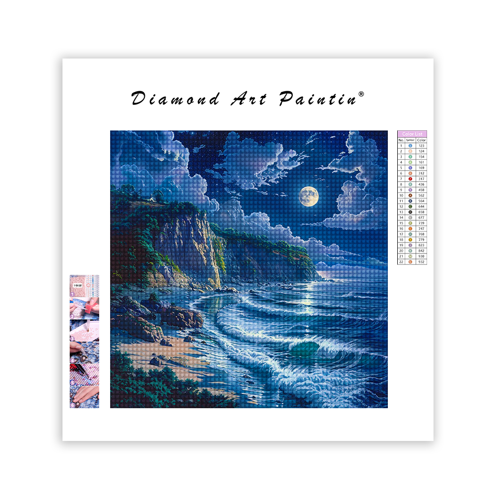 Beach At Night - Diamond Painting