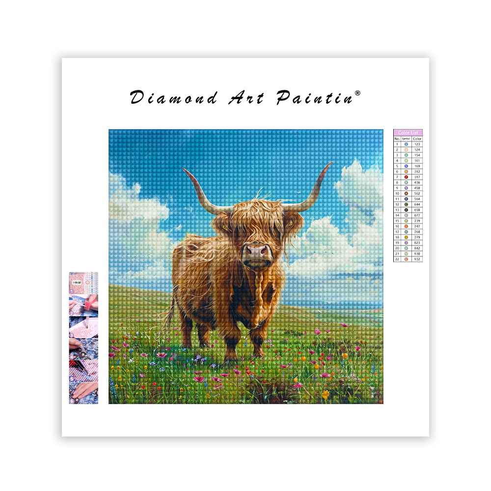 Yak on the grass - Diamond Painting