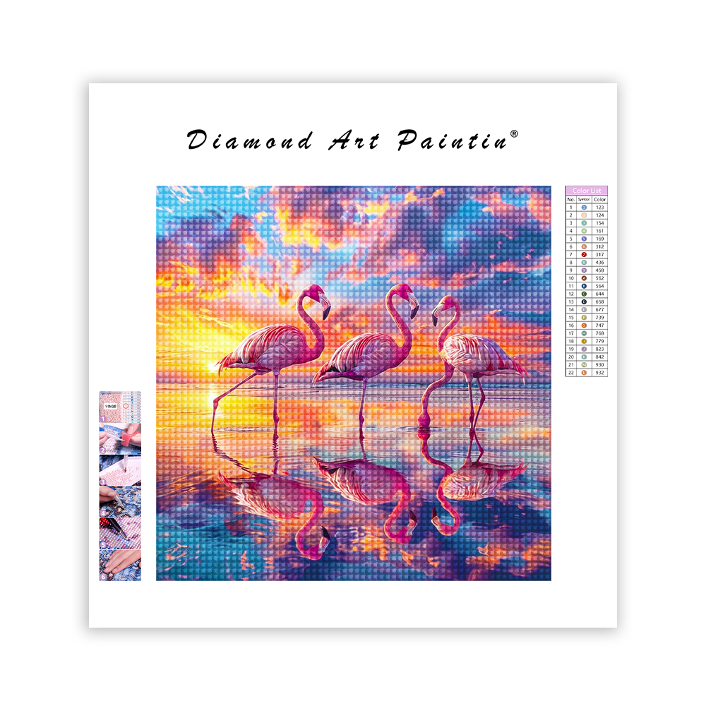 Flamingo Sunset - Diamond Painting