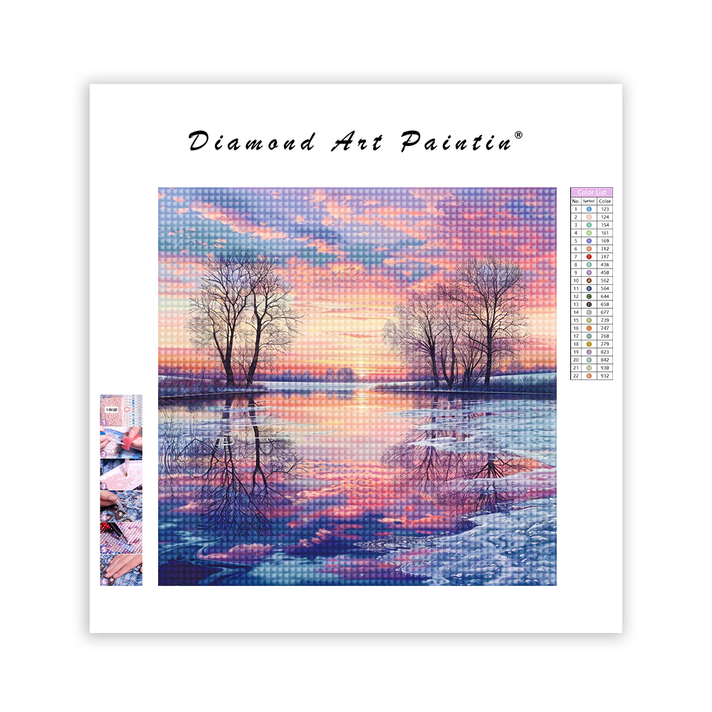 Sunset Lake - Diamond Painting