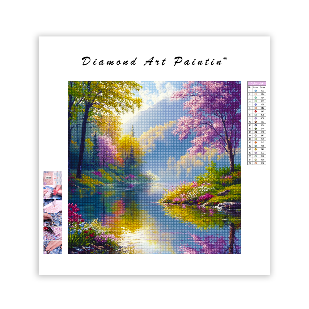 Peaceful Lake Scene - Diamond Painting