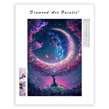 Romantic Moon Tree - Diamond Painting