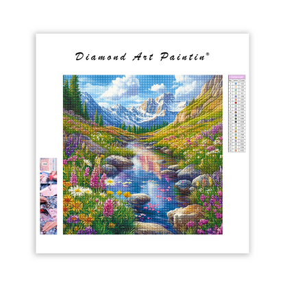 Ibrant Mountain Stream - Diamond Painting