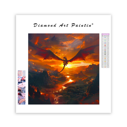 Flying Dragon At Dusk-Diamond Painting