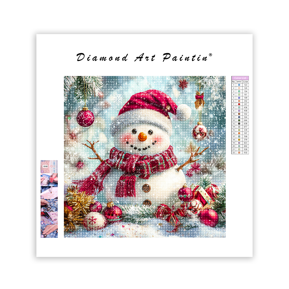 Cheerful Snowman - Diamond Painting