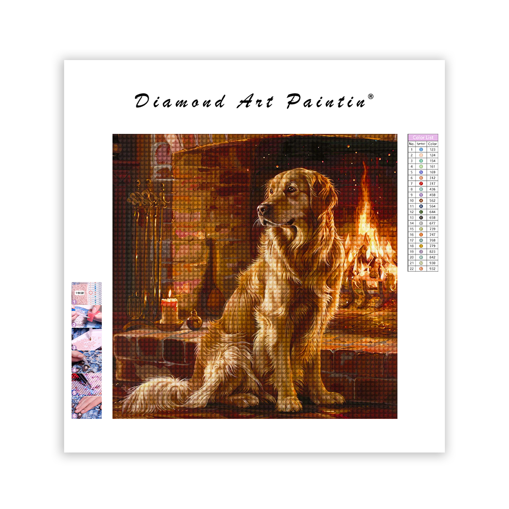 Golden Retriever Dog - Diamond Painting