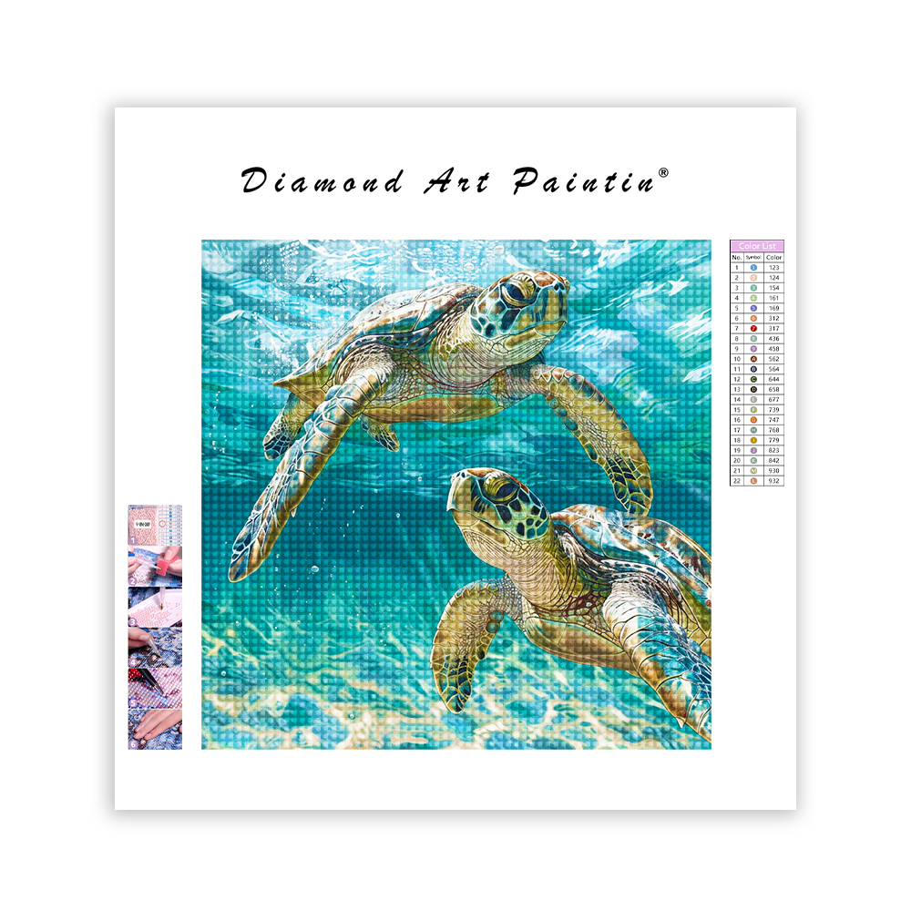 Blue Sea Turtle - Diamond Painting