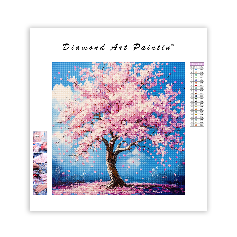 Beautiful Cherry Blossom Tree - Diamond Painting