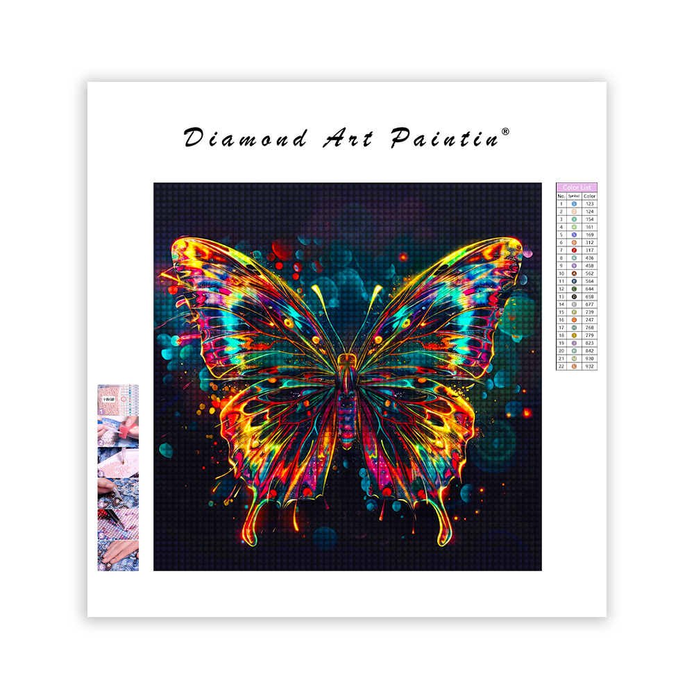 MultiColored Butterfly - Diamond Painting