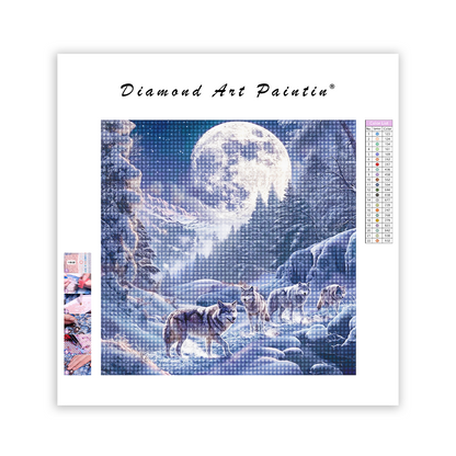 Wolves In The Snow-Diamond Painting