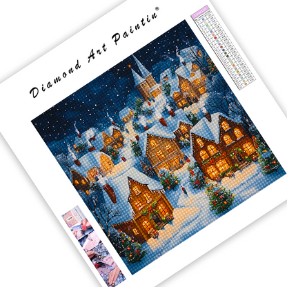 Christmas Village at Night - Diamond Painting