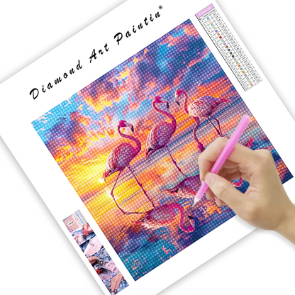 Flamingo Sunset - Diamond Painting