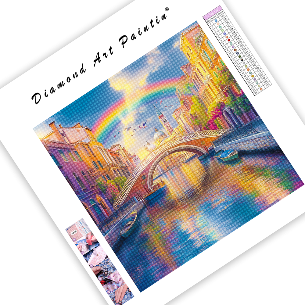 Vibrant City River - Diamond Painting