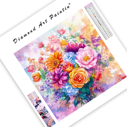 Colorful Flowers - Diamond Painting