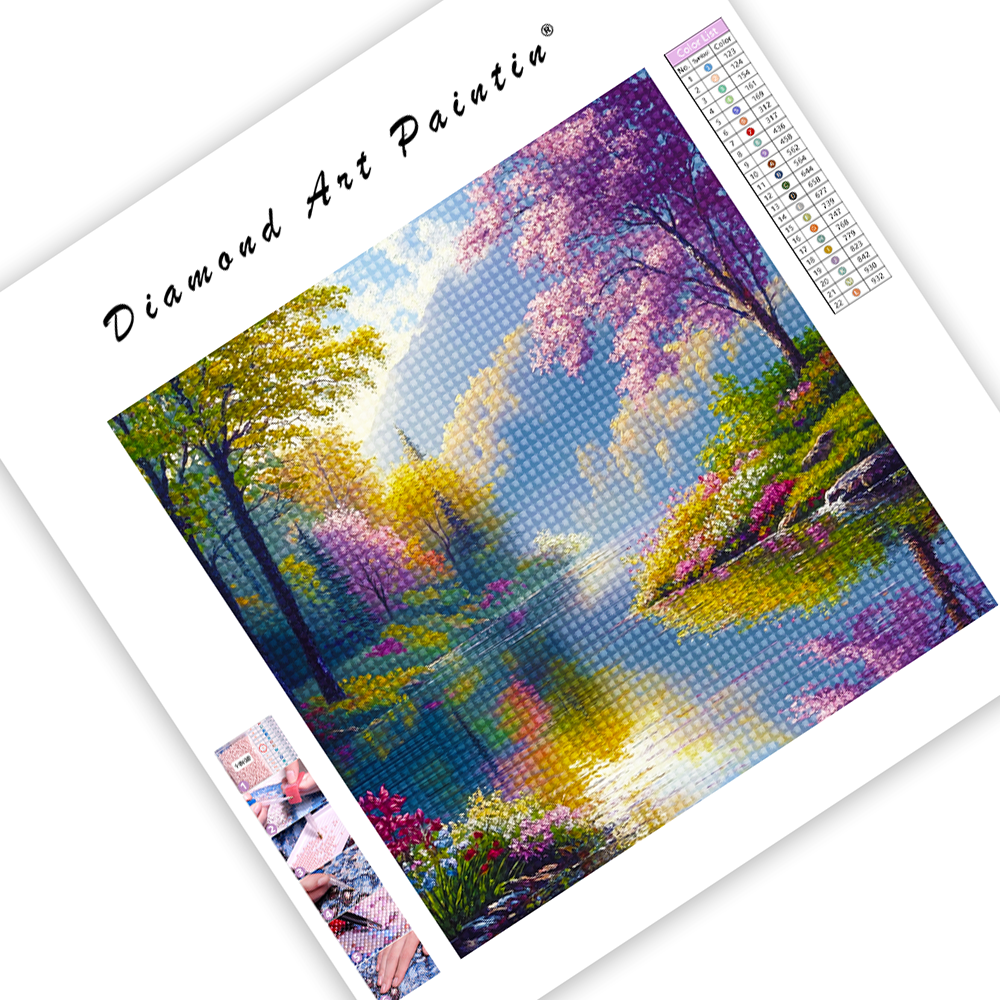 Peaceful Lake Scene - Diamond Painting