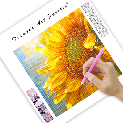 Open Sunflower - Diamond Painting