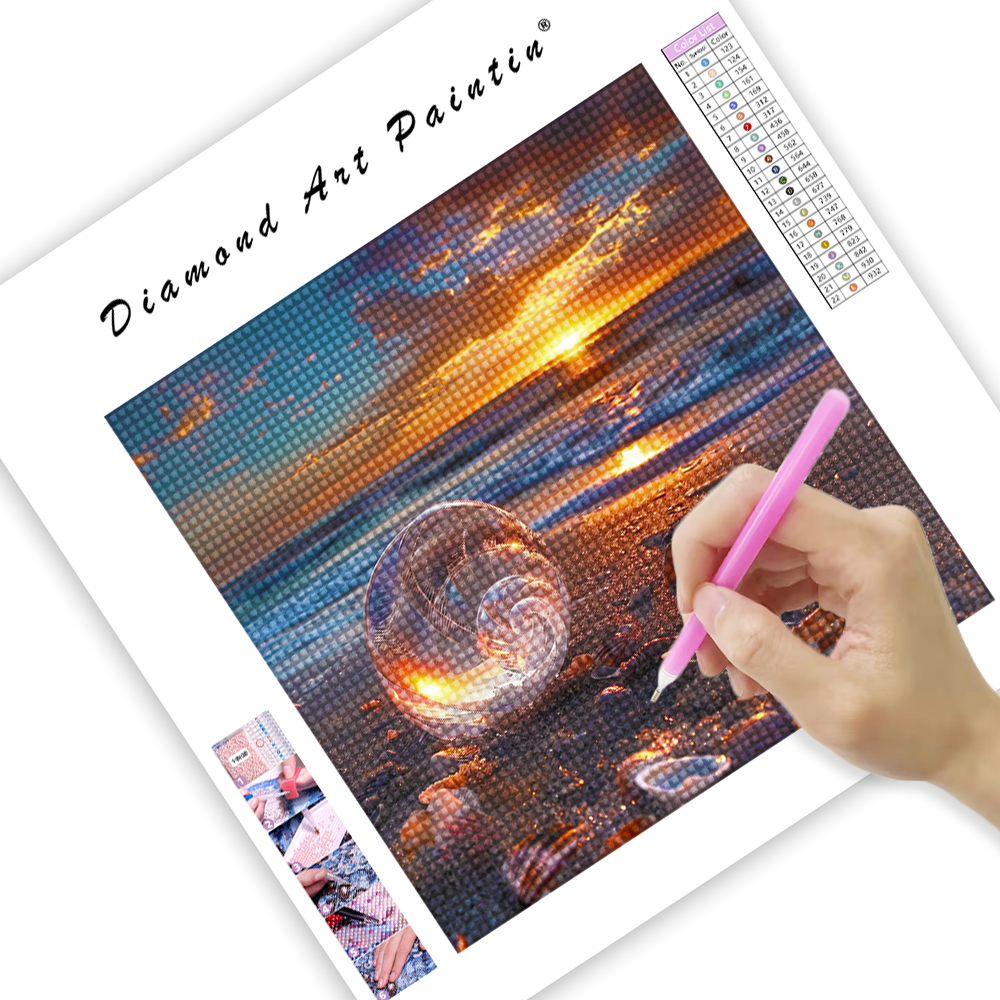 Beach At Sunset - Diamond Painting