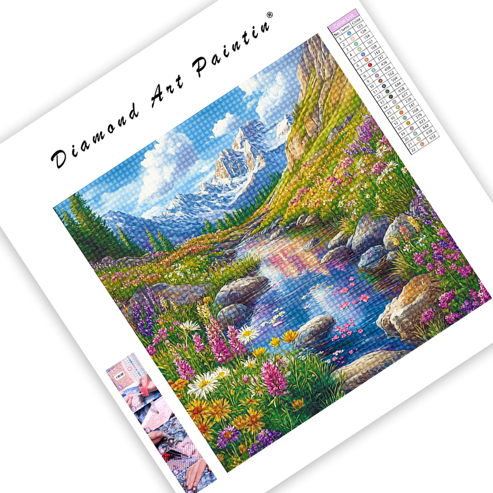 Ibrant Mountain Stream - Diamond Painting