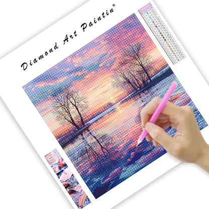 Sunset Lake - Diamond Painting