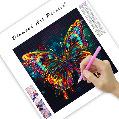 MultiColored Butterfly - Diamond Painting