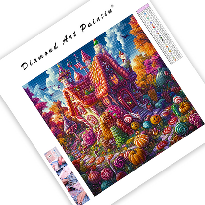 Whimsical Candy House - Diamond Painting