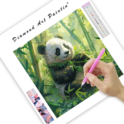 Panda In The Bamboo Forest - Diamond Painting