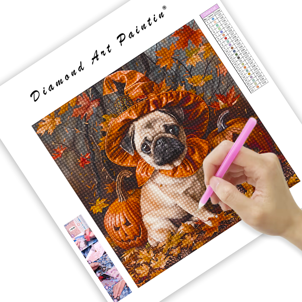 Halloween Pug - Diamond Painting