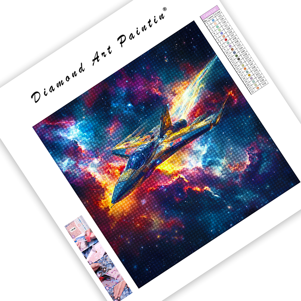 Futuristic Spaceship Flying - Diamond Painting