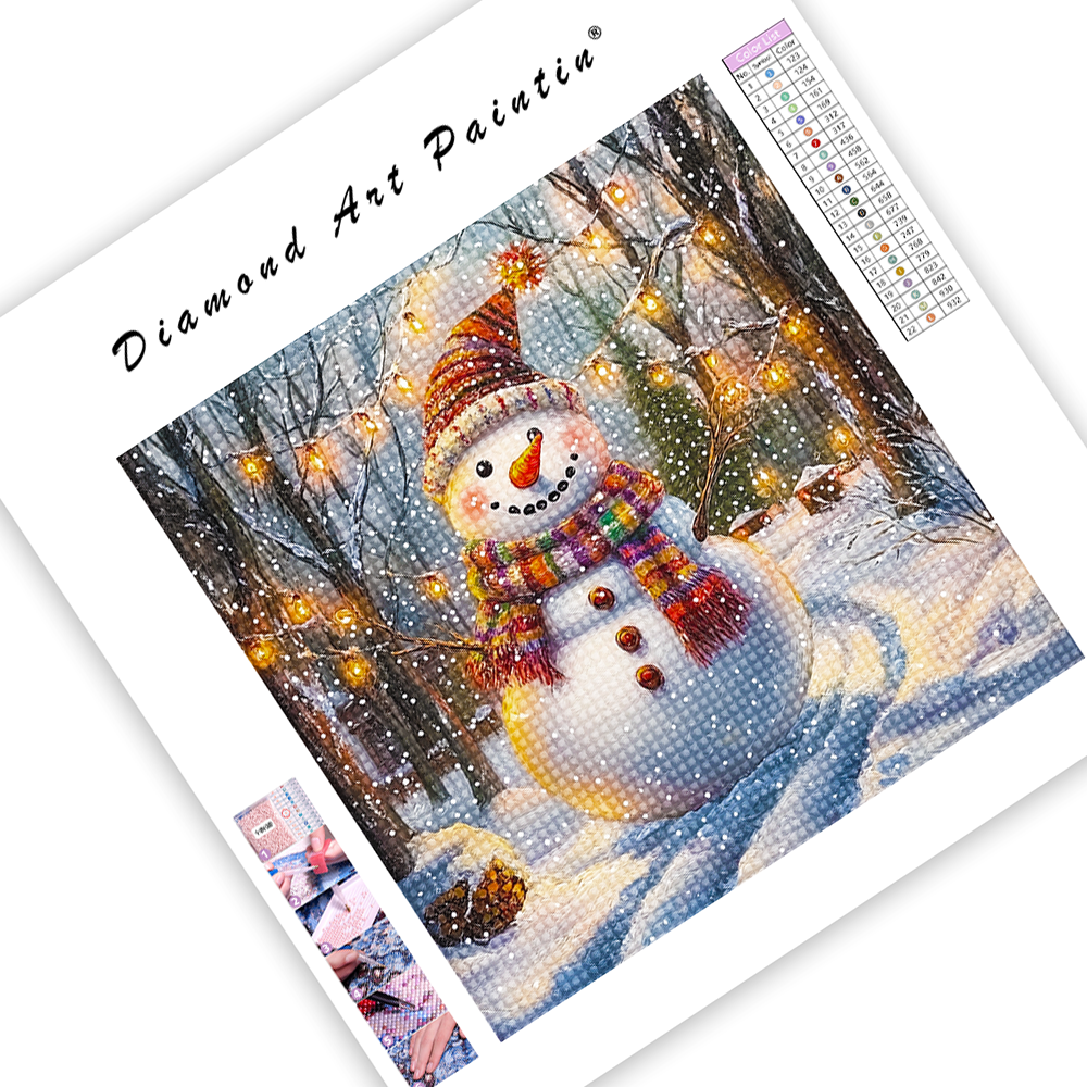 Cheerful Snowman - Diamond Painting